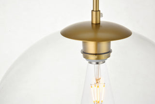 Baxter 3 Lights Brass Pendant With Clear Glass