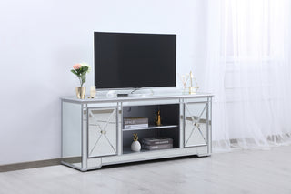 60 in. mirrored TV stand in antique silver