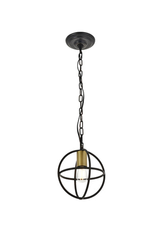Octavia 1 light Brass and Dark Brown Pendant
