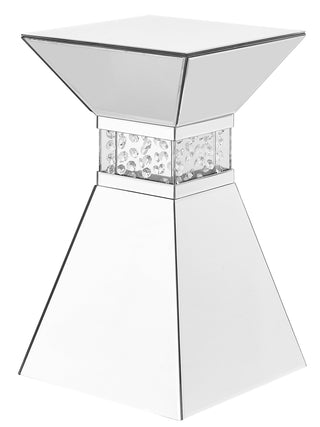12 inch Crystal End Table in Clear Mirror Finish