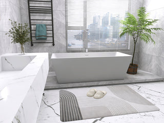 72 inch soaking rectangular bathtub in glossy white