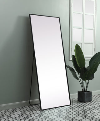 Metal Frame Rectangle Full Length Mirror 30x72 Inch in Black