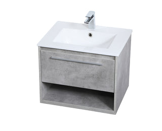 24 inch  Single Bathroom Floating Vanity in Concrete Grey