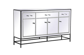 James 60 in. mirrored credenza in black