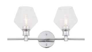 Gene 2 light Chrome and Clear glass Wall sconce