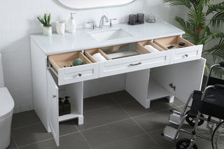 60 Inch ADA Compliant Bathroom Vanity In White