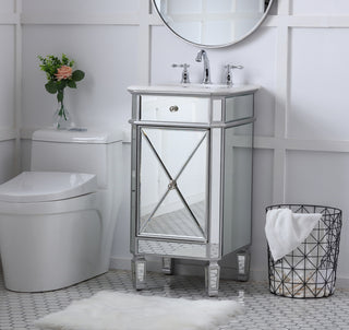 19 in. Single Bathroom Vanity set in antique silver