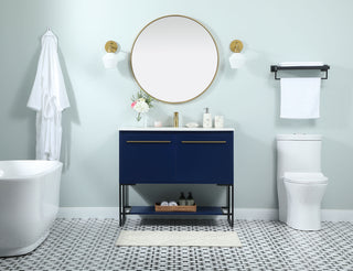 40 inch Single bathroom vanity in blue