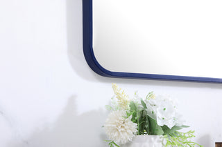 Soft corner metal rectangular mirror 30x60 inch in Blue