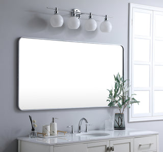 Soft corner metal rectangular mirror 30x60 inch in Silver