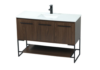 48 inch Single bathroom vanity in walnut