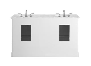 60 In. Double Bathroom Vanity Set In White