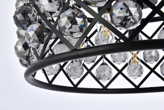 Madison 5 light Matte Black Chandelier Silver Shade (Grey) Royal Cut Crystal