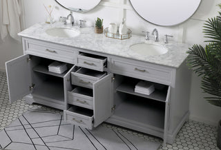 72 inch double bathroom vanity in grey