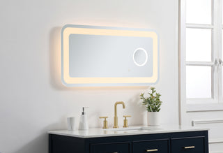 Lux 20in x 40in Hardwired LED mirror with magnifier and color changing temperature 3000K/4200K/6000K