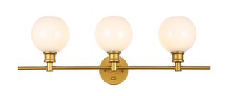 Collier 3 light Brass and Frosted white glass Wall sconce