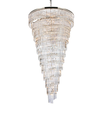 Sydney 48 inch spiral crystal chandelier in polished nickel