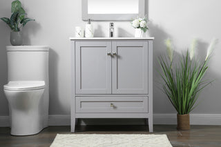 30 Inch SIngle Bathroom Vanity In Grey