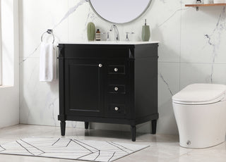 32 inch Single bathroom vanity in black