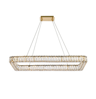 Monroe 42 inch LED Single rectangle pendant in gold