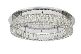 Monroe LED light Chrome Flush Mount Clear Royal Cut Crystal