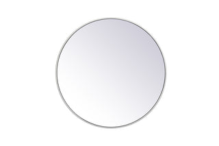 Metal frame round mirror 28 inch in White