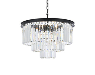 Sydney 9 light Matte Black Chandelier Clear Royal Cut Crystal