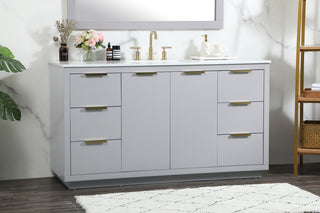 60 inch Single bathroom vanity in grey