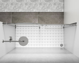 Semi-frameless shower door 60 x 76 Brushed Nickel