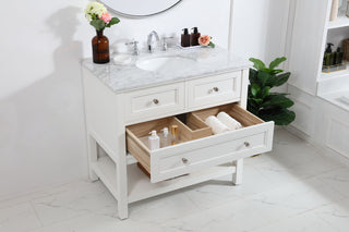 36 in. Single bathroom vanity set in White