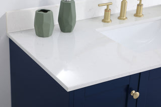 48 inch Single Bathroom Vanity in Blue with Backsplash