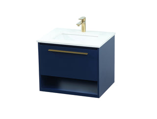 24 inch Single bathroom vanity in blue