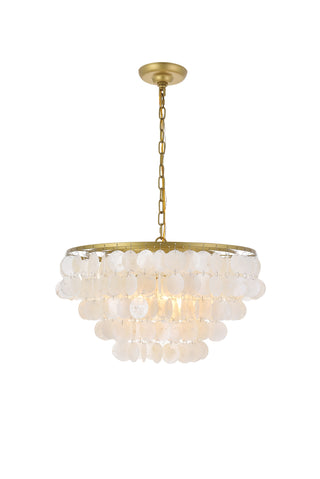 Selene 4 light Brass Pendant