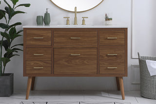 48 inch bathroom vanity in Walnut Brown