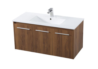 40 inch  Single Bathroom Floating Vanity in Walnut Brown