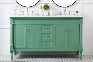 60 inch double bathroom vanity in vintage mint