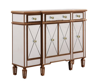 3 Drawer 4 Door Cabinet 48 .In. X 14 In. X 36 In. In Gold Clear