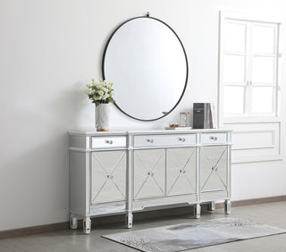 72 inch mirrored credenza in antique white