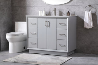 42 Inch SIngle Bathroom Vanity In Grey