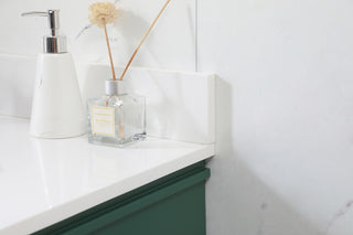 42 inch Single bathroom vanity in green with backsplash