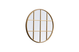 Metal windowpane mirror 32 inch x 32 inch in Brass