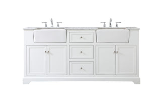 72 inch double bathroom vanity in white
