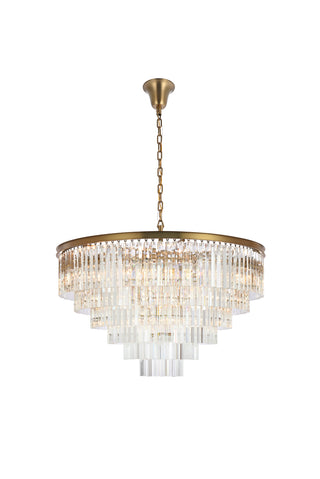 Sydney 44 inch round crystal chandelier in satin gold