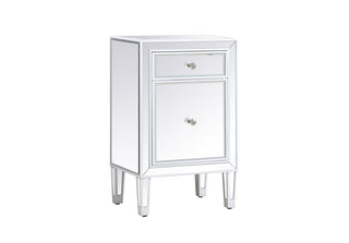 18 inch mirrored end table in white