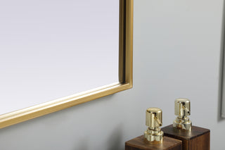 Metal Frame Arch Mirror 33x36 Inch in Brass