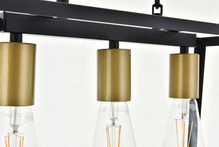 Resolute 3 light brass and black Pendant