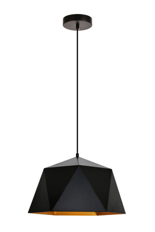 Arden Collection Pendant D15.0'' H9.6 Lt:1 Black and Gold Finish