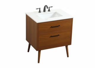 30 inch Single bathroom vanity in teak