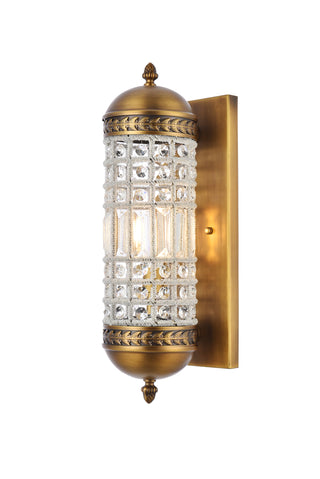 Olivia 1 light French Gold Wall Sconce Clear Royal Cut Crystal