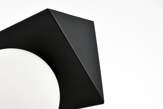 Jillian 1 light Black and frosted white Bath Sconce